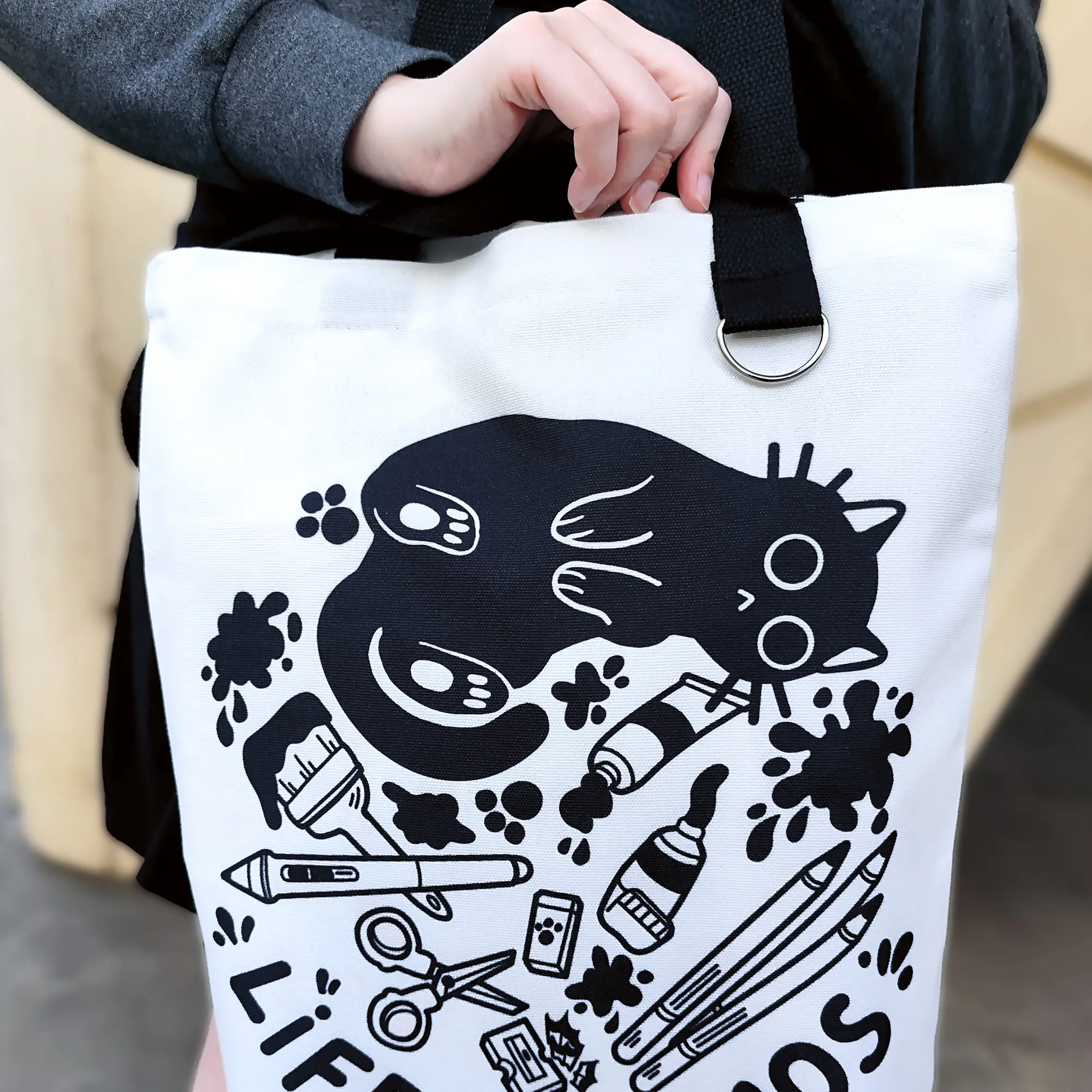 Life Is Chaos Zipper Tote Bag, photo 6