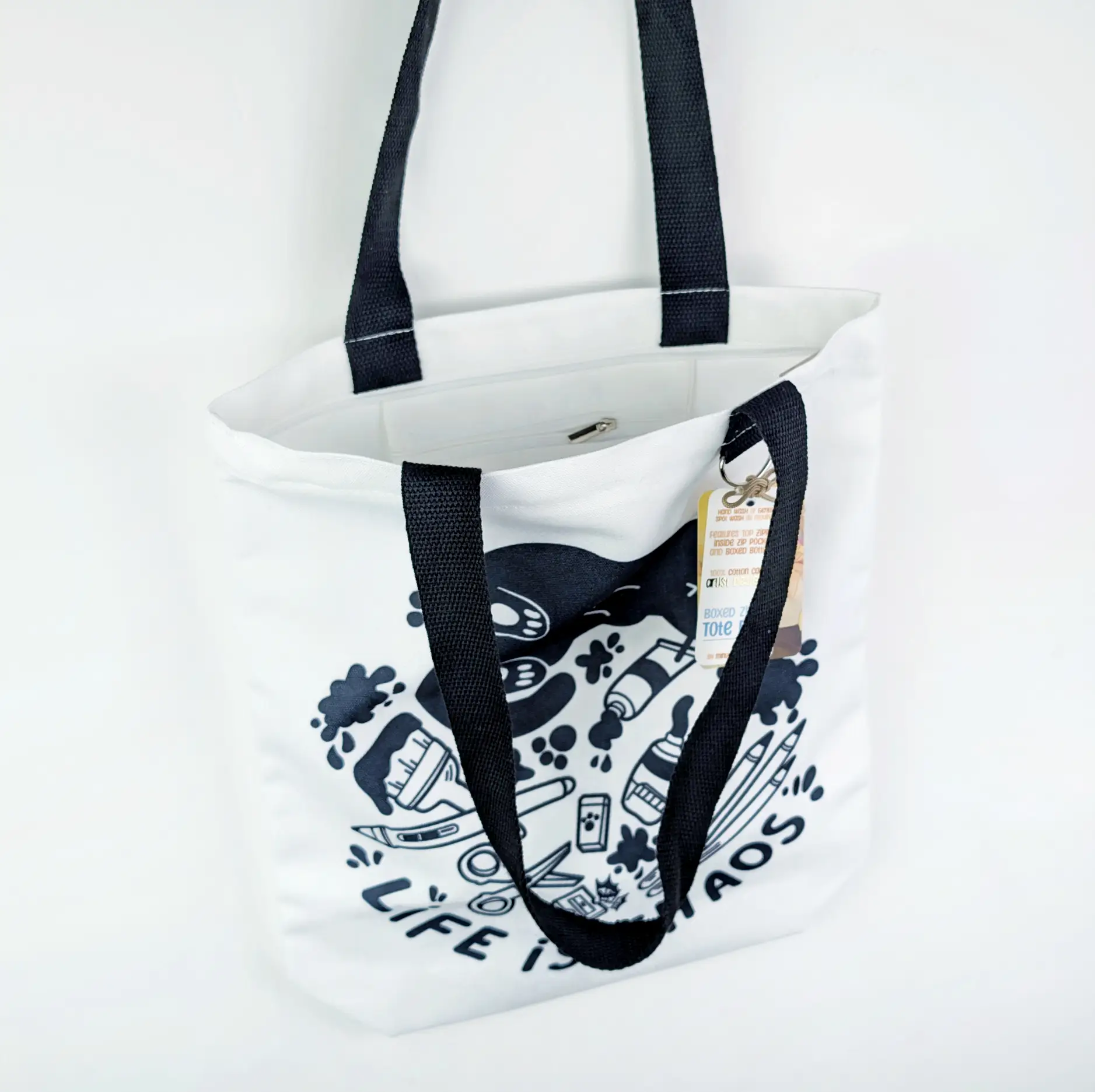 Life Is Chaos Zipper Tote Bag, photo 4