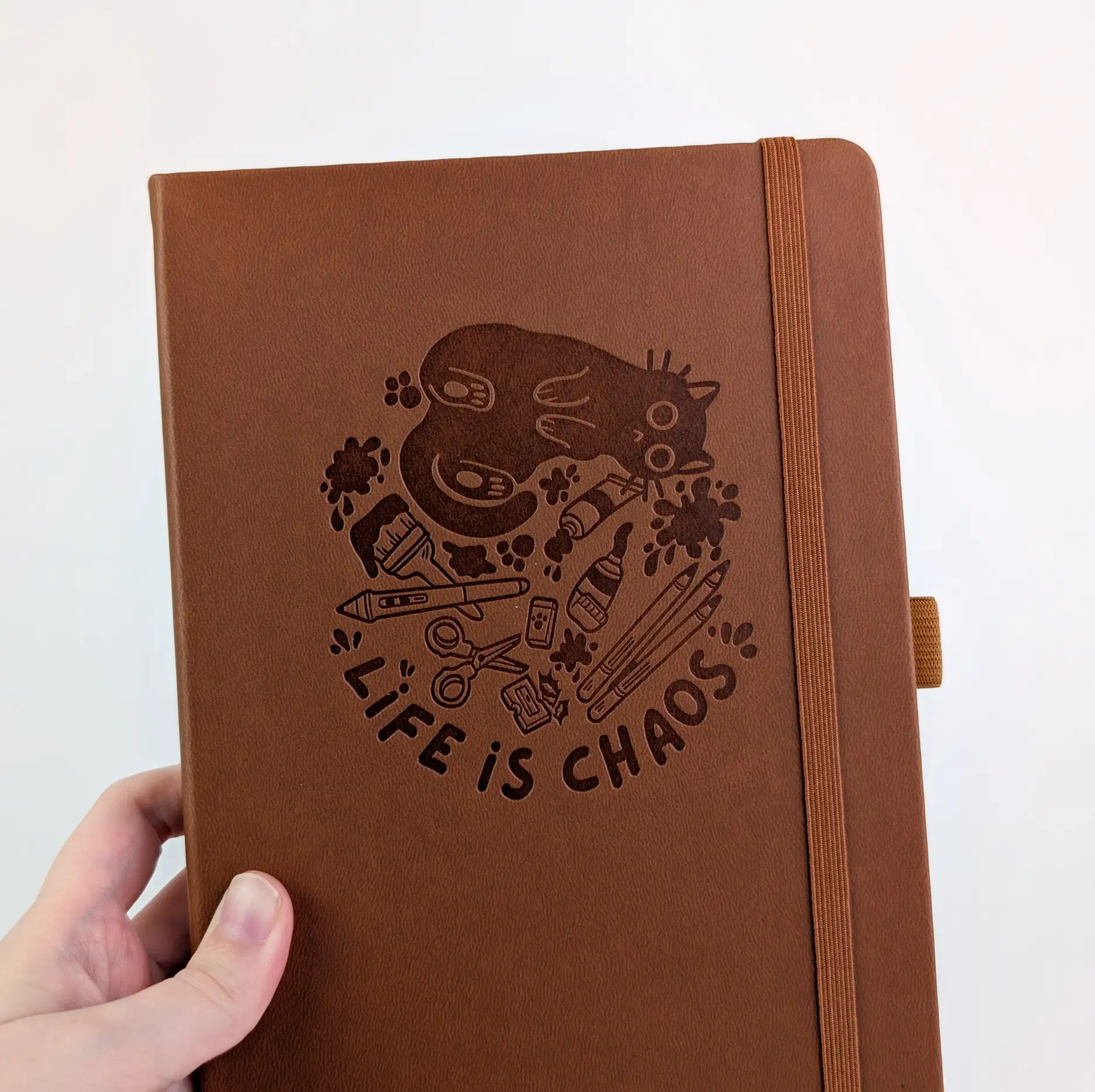Life Is Chaos Dot Grid A5 Notebook, Brown, photo 4