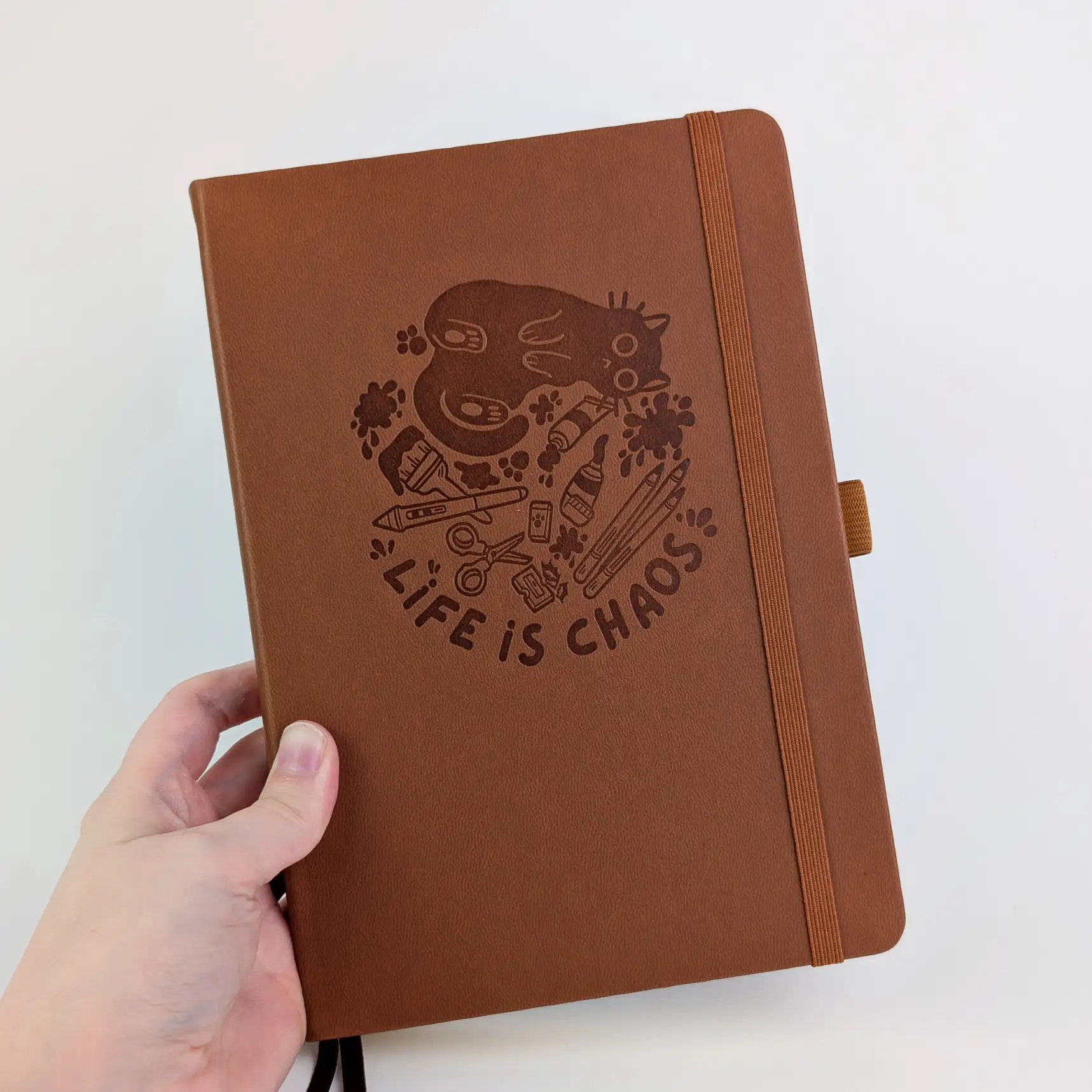 Life Is Chaos Dot Grid A5 Notebook, Brown, photo 6