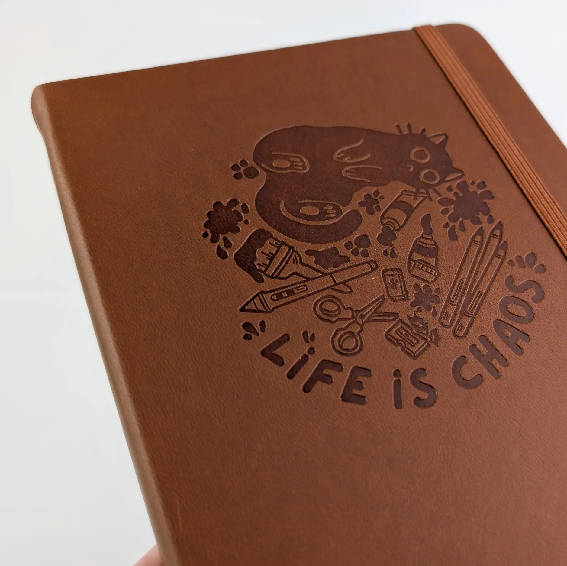 Life Is Chaos Dot Grid A5 Notebook, Brown, photo 8